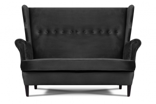 LETO, https://konsimo.pl/kolekcja/leto/ Welurowa sofa uszak szara szary - zdjęcie