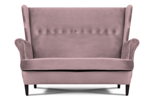 LETO, https://konsimo.pl/kolekcja/leto/ Welurowa sofa uszak różowa różowy - zdjęcie