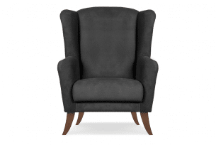 LAMBER, https://konsimo.pl/kolekcja/lamber/ Skandynawski fotel uszak  ciemnoszary antracytowy - zdjęcie