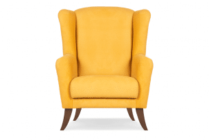 LAMBER, https://konsimo.pl/kolekcja/lamber/ Skandynawski fotel uszak żółty żółty - zdjęcie