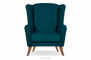 LAMBER, https://konsimo.pl/kolekcja/lamber/ Skandynawski fotel uszak niebieski morski - zdjęcie