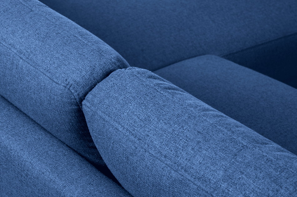 ALIO Nowoczesny narożnik lewy na nóżkach tkanina pleciona niebieski niebieski - zdjęcie 3