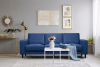 ALIO Nowoczesna sofa trzyosobowa na nóżkach niebieska niebieski - zdjęcie 2