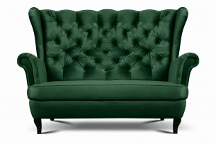 BROMO, https://konsimo.pl/kolekcja/bromo/ Pikowany sofa uszak butelkowa zieleń ciemny zielony - zdjęcie