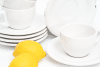 LUPIN Zestaw filiżanek do kawy ze spodkiem dla 6 osób biały biały - zdjęcie 3