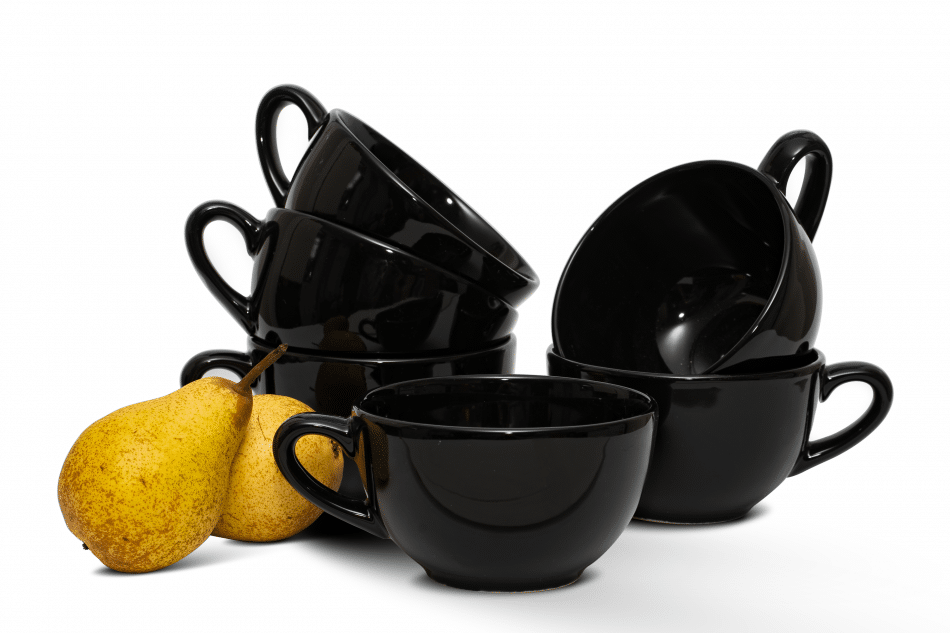 LUPIN Zestaw dużych filiżanek do herbaty dla 6 osób czarny czarny - zdjęcie 0