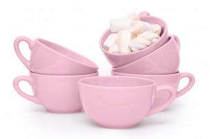 LUPIN, https://konsimo.pl/kolekcja/lupin/ Zestaw dużych filiżanek do herbaty dla 6 osób różowy różowy - zdjęcie