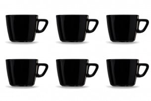 GRESI, https://konsimo.pl/kolekcja/gresi/ Nowoczesny zestaw filiżanek do kawy dla 6 osób czarny czarny - zdjęcie