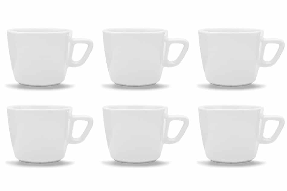 GRESI Nowoczesny zestaw filiżanek do kawy dla 6 osób biały biały - zdjęcie 0