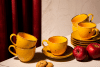 ALUMINA Zestaw dużych filiżanek ze spodkiem polska porcelana dla 6 osób Cottage Yellow Cottage Yellow - zdjęcie 2
