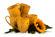Zestaw dużych kubków polska porcelana dla 6 osób Cottage Yellow