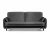 GRINDE Nowoczesna sofa z funkcją spania welur szara szary - zdjęcie 1