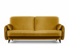 GRINDE Nowoczesna sofa z funkcją spania welur musztarda musztardowy - zdjęcie 1