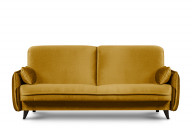 Nowoczesna sofa z funkcją spania welur musztarda