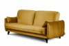 GRINDE Nowoczesna sofa z funkcją spania welur musztarda musztardowy - zdjęcie 3