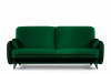 Nowoczesna sofa z funkcją spania welur butelkowa zieleń