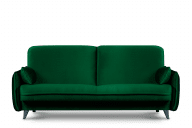 Nowoczesna sofa z funkcją spania welur butelkowa zieleń