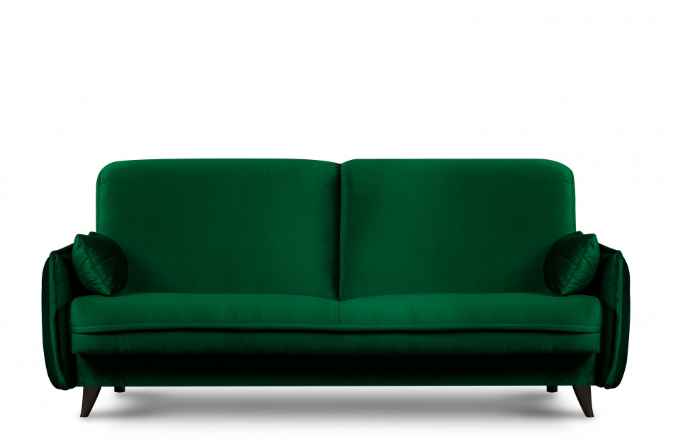 GRINDE Nowoczesna sofa z funkcją spania welur butelkowa zieleń ciemny zielony - zdjęcie 0