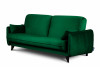 GRINDE Nowoczesna sofa z funkcją spania welur butelkowa zieleń ciemny zielony - zdjęcie 3