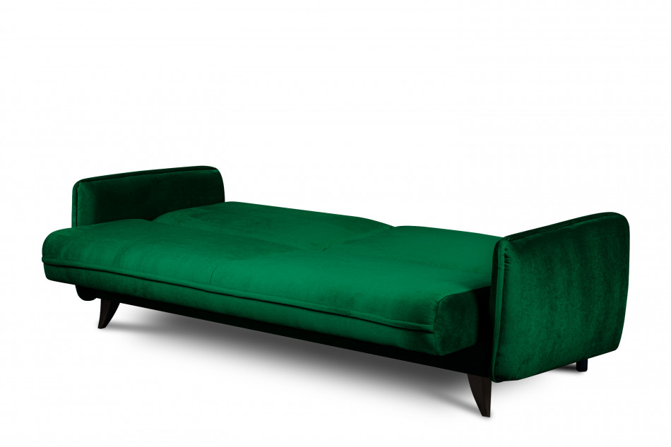 GRINDE Nowoczesna sofa z funkcją spania welur butelkowa zieleń ciemny zielony - zdjęcie 6