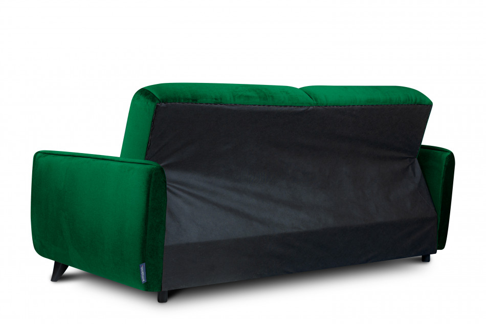 GRINDE Nowoczesna sofa z funkcją spania welur butelkowa zieleń ciemny zielony - zdjęcie 5