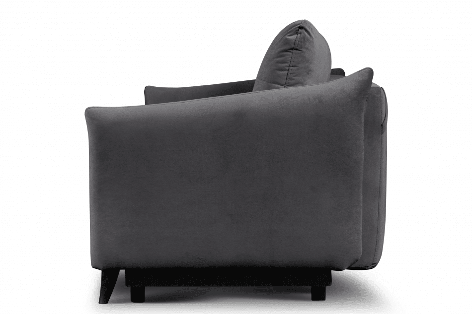 TENUS Sofa trzyosobowa w stylu klasycznym matowy welur szara szary - zdjęcie 3
