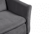 TENUS Sofa trzyosobowa w stylu klasycznym matowy welur szara szary - zdjęcie 9