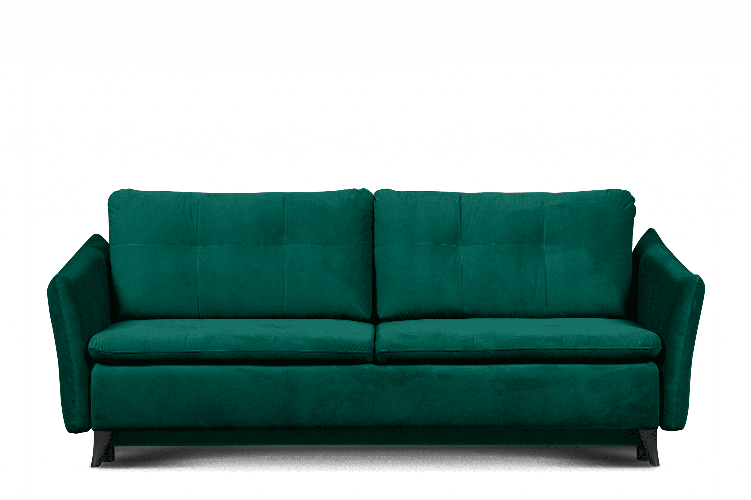Sofa trzyosobowa w stylu klasycznym matowy welur butelkowa zieleń