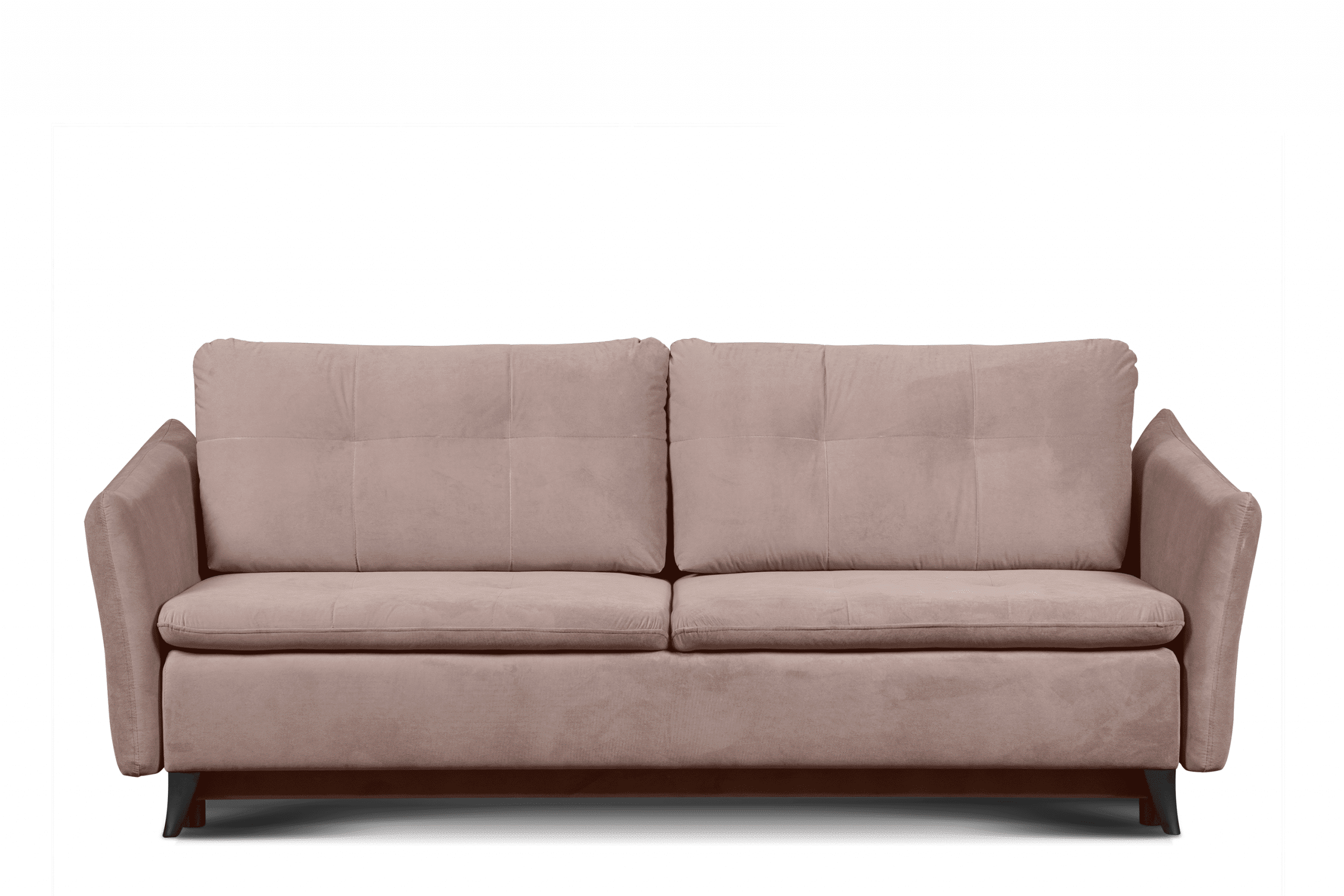 Sofa trzyosobowa w stylu klasycznym matowy welur jasnobrązowa