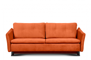 TENUS, https://konsimo.pl/kolekcja/tenus/ Sofa trzyosobowa w stylu klasycznym matowy welur ruda rudy - zdjęcie