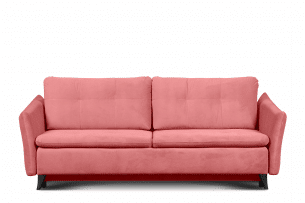 TENUS, https://konsimo.pl/kolekcja/tenus/ Sofa trzyosobowa w stylu klasycznym matowy welur różowa różowy - zdjęcie