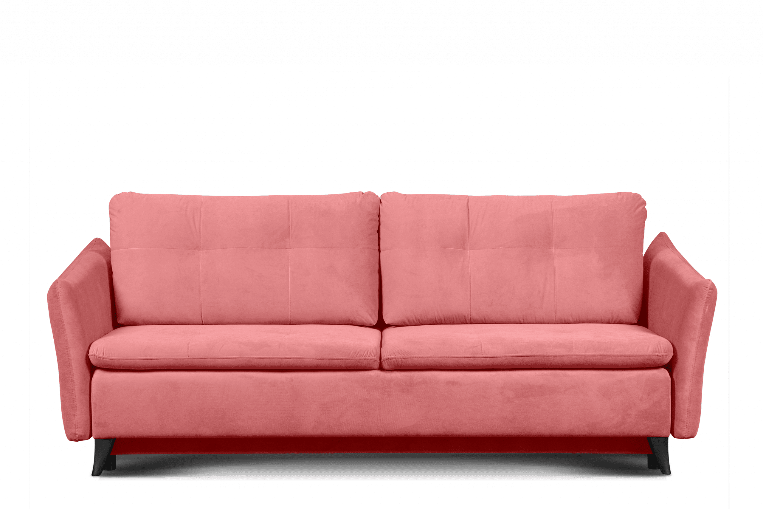 Sofa trzyosobowa w stylu klasycznym matowy welur różowa