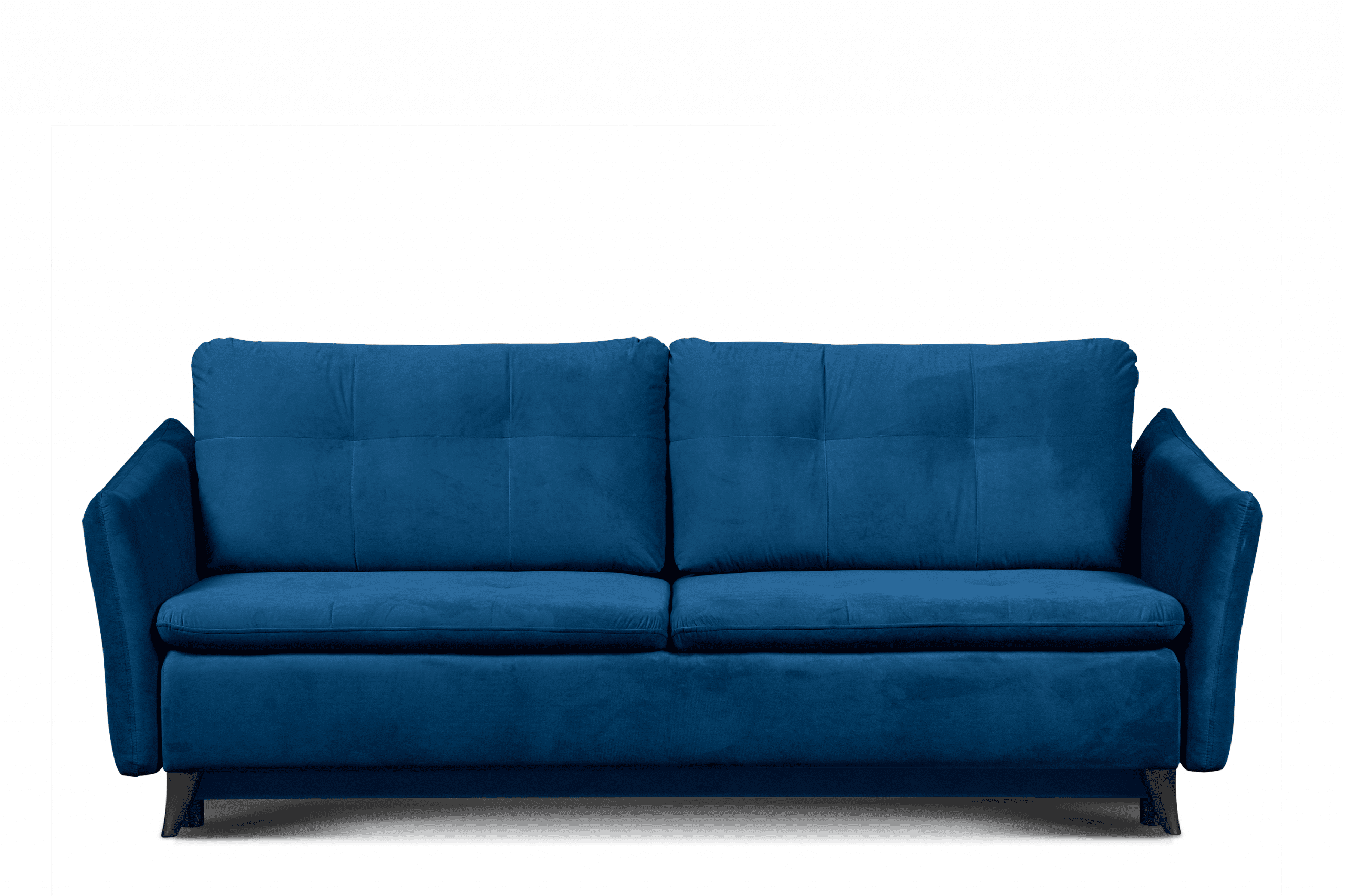Sofa trzyosobowa w stylu klasycznym matowy welur granatowa