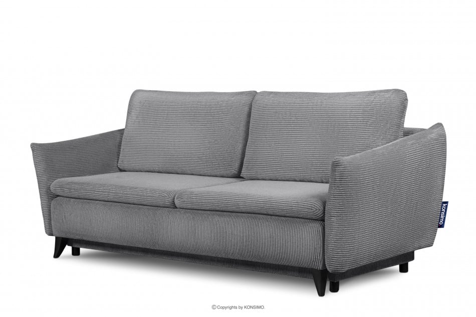 TENUS Klasyczna sofa 3 osobowa sztruks jasny szary jasny szary - zdjęcie 2
