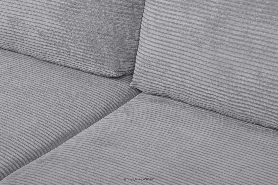 TENUS Klasyczna sofa 3 osobowa sztruks jasny szary jasny szary - zdjęcie 10