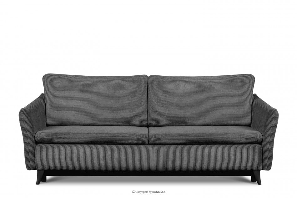 TENUS Klasyczna sofa 3 osobowa sztruks ciemny szary ciemny szary - zdjęcie 1