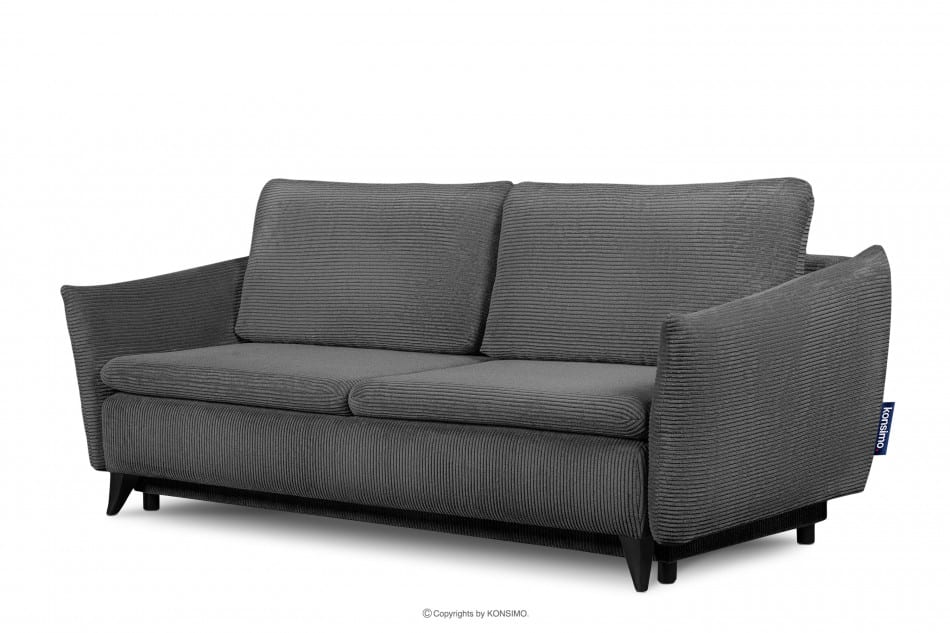 TENUS Klasyczna sofa 3 osobowa sztruks ciemny szary ciemny szary - zdjęcie 2