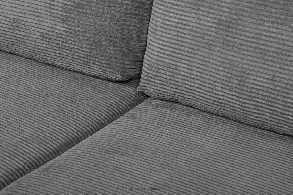 TENUS Klasyczna sofa 3 osobowa sztruks ciemny szary ciemny szary - zdjęcie 10