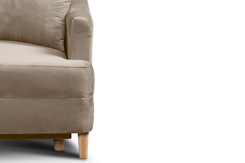 RAGNO Elegancka sofa rozkładana welurowa beżowa beżowy - zdjęcie 6
