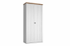 LEMAS Dwudrzwiowa szafa z półkami styl prowansalski biała biały/ciemny dąb - zdjęcie 1