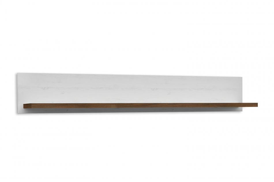 LEMAS Półka do powieszenia 130 cm styl prowansalski biała biały/ciemny dąb - zdjęcie 0