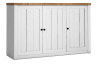 Komoda z półkami 130 cm styl prowansalski biała