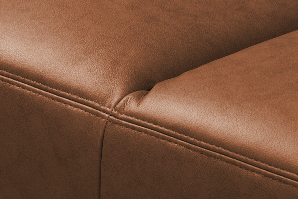 RICANO Narożnik skórzany w stylu loft na nóżkach ciepły brąz prawy brązowy - zdjęcie 10