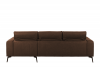 RICANO Narożnik skórzany w stylu loft na nóżkach brązowy prawy ciemny brązowy - zdjęcie 7