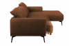 RICANO Narożnik skórzany w stylu loft na nóżkach brązowy prawy ciemny brązowy - zdjęcie 3