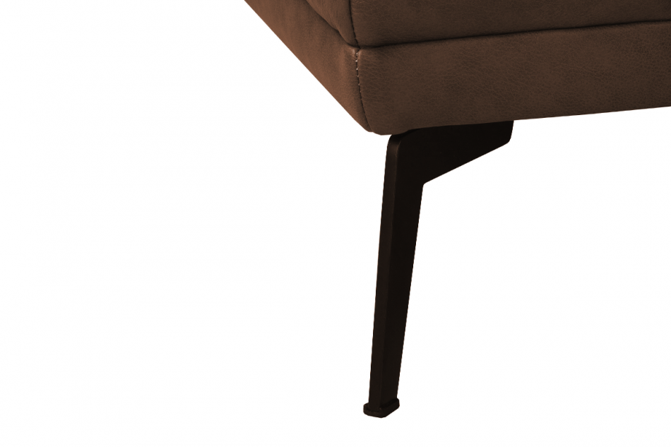 RICANO Narożnik skórzany w stylu loft na nóżkach brązowy prawy ciemny brązowy - zdjęcie 8