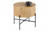 BERGLI Okrągły stolik kawowy na metalowym stelażu dąb naturalny/czarny - zdjęcie 3