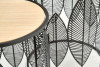 ERIO Komplet okrągłych stolików kawowych z ażurowym czarnym stelażem dąb naturalny/czarny - zdjęcie 2