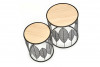 ERIO Komplet okrągłych stolików kawowych z ażurowym czarnym stelażem dąb naturalny/czarny - zdjęcie 5
