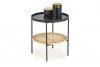 RIOCO Metalowy stolik kawowy z rattanową półką naturalny/czarny - zdjęcie 3
